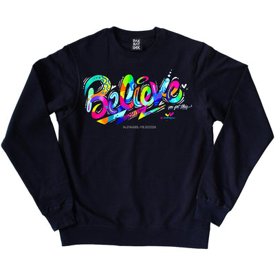 PakRat Ink Unisex Crewneck Sweatshirt "Believe" by Jason Naylor