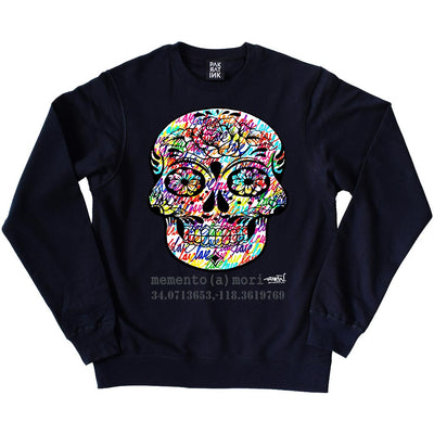 PakRat Ink Unisex Crewneck Sweatshirt "memento (a) mori" by Ruben Rojas