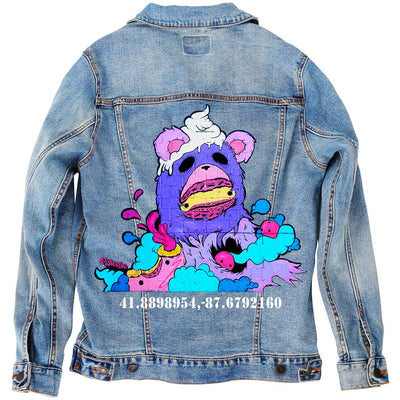 PakRat Ink Unisex Denim Jacket "Sugared Plum" by Elloo