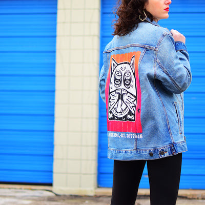 Unisex Denim Jacket "Patio Dweller 2" by Jaymes Josef
