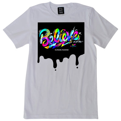 Unisex White T-Shirt "Believe" By Jason Naylor