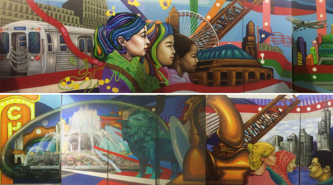 Murals Created by Chicago After School Matters Non profit Organization Program