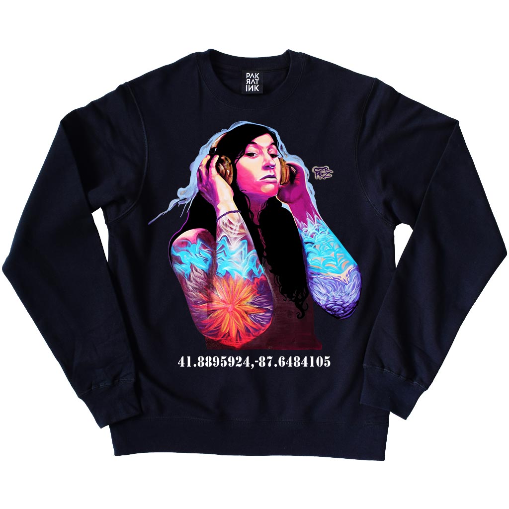 PakRat Ink Unisex Crewneck Sweatshirt "Good Vibrations" by Czr Prz
