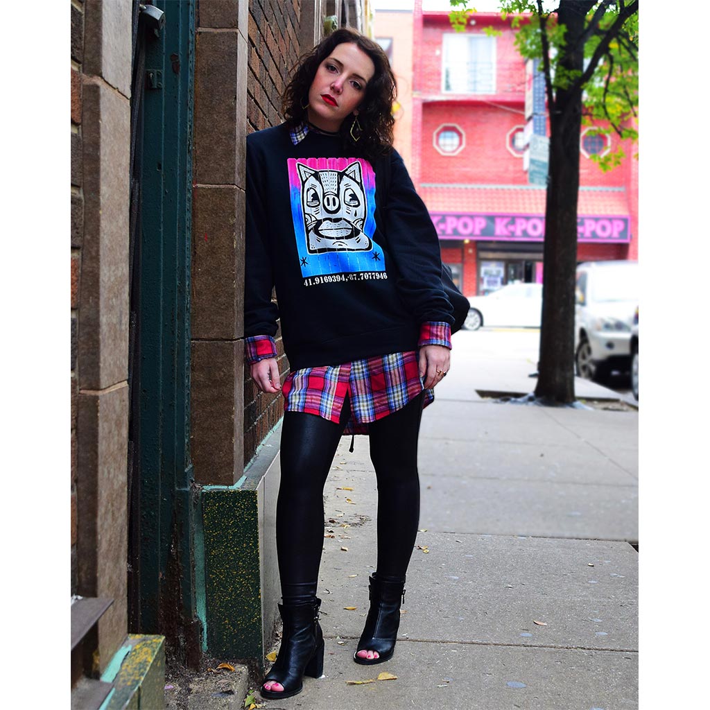 PakRat Ink Unisex Crewneck Sweatshirt "Patio Dweller 3" by Jaymes Josef Chicago Chinatown