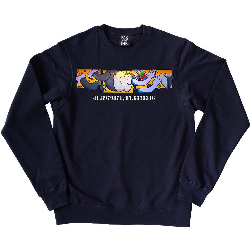 PakRat Ink Unisex Crewneck Sweatshirt "Book Learnin’" by Mosher