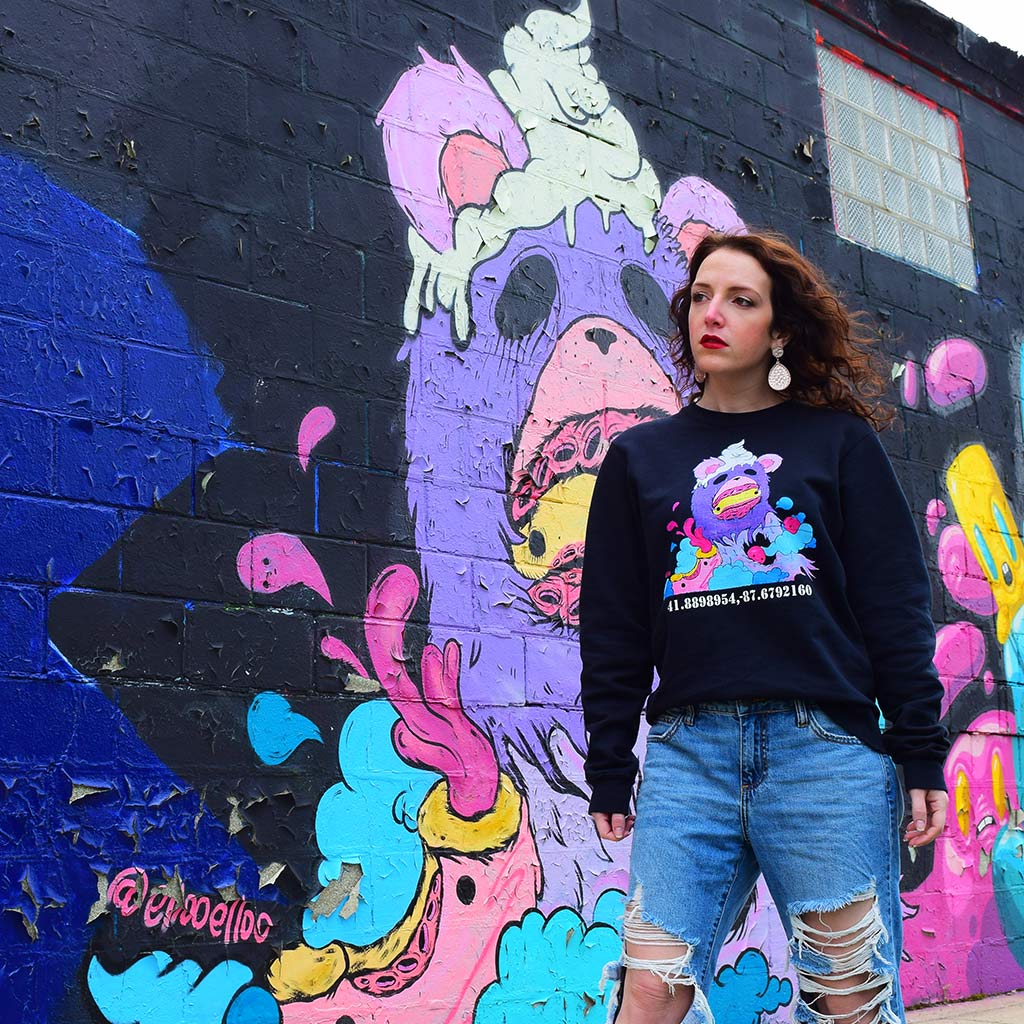 PakRat Ink Unisex Crewneck Sweatshirt "Sugared Plum" by Elloo Chicago