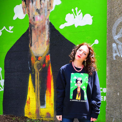 PakRat Ink Unisex Crewneck Sweatshirt "Big Frida" by Marco Miller Chicago Street Art