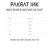 PakRat Ink Unisex Crewneck Sweatshirt Size Chart