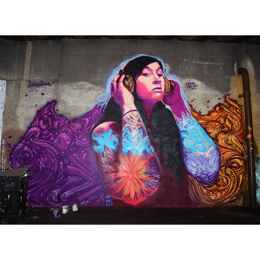 PakRat Ink "Good Vibrations" Mural by Czr Prz