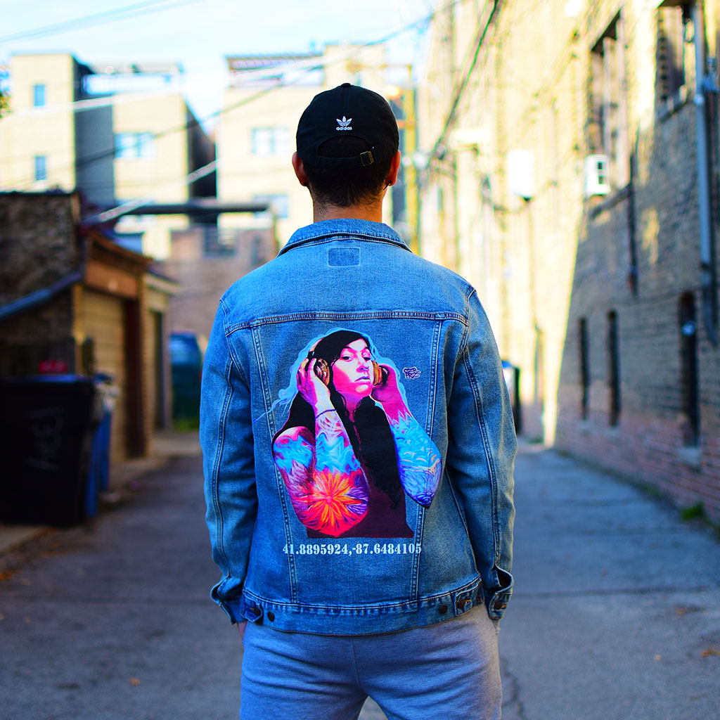 PakRat Ink Unisex Denim Jacket "Good Vibrations" by Czr Prz Chicago Alley 2