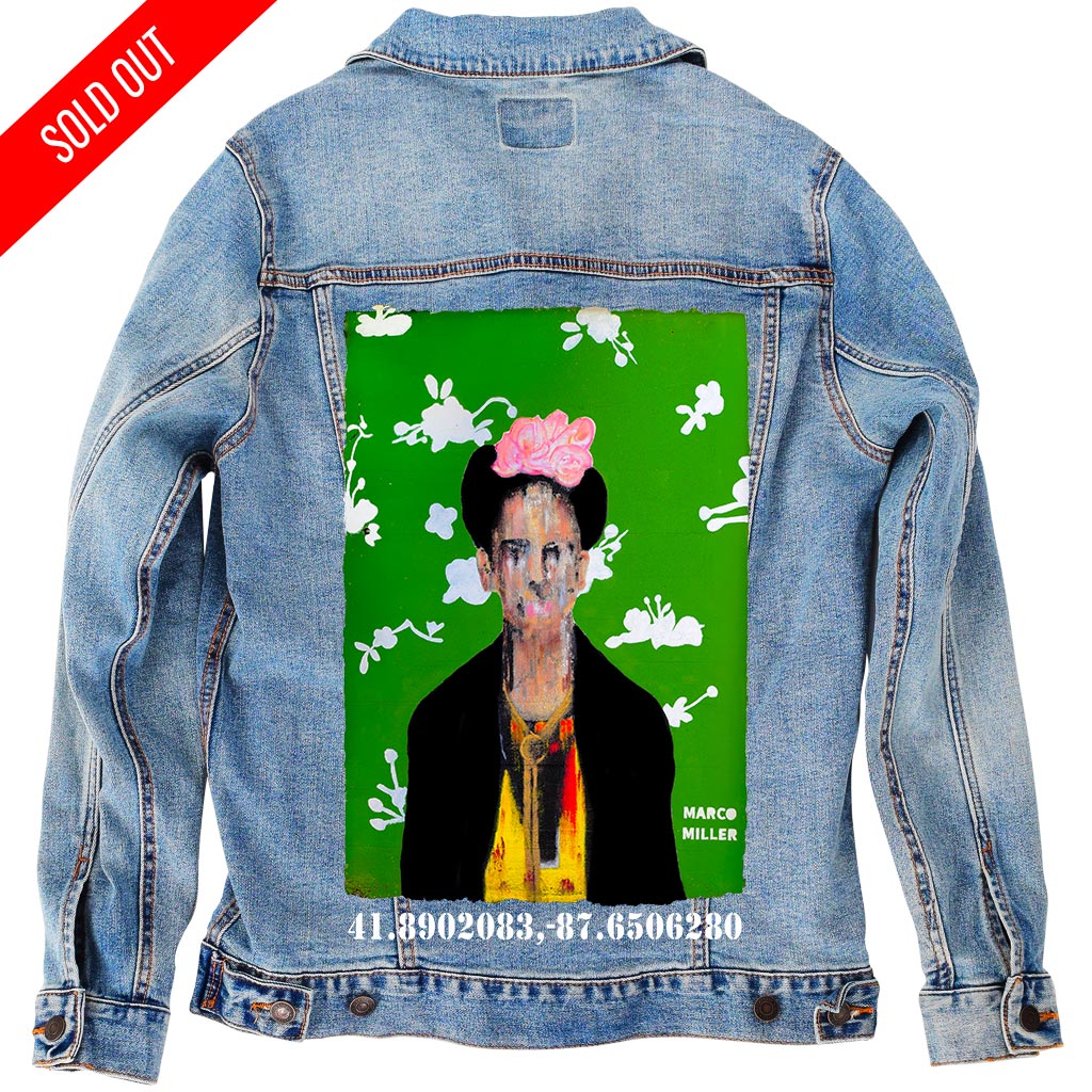 PakRat Ink Unisex Denim Jacket "Big Frida" by Marco Miller