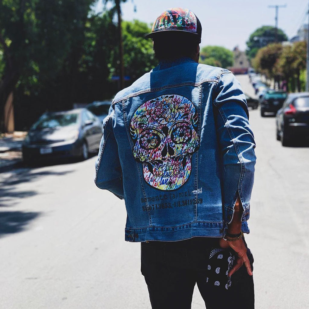 Unisex Denim Jacket "memento (a) mori" by Ruben Rojas Lifestyle Los Angeles