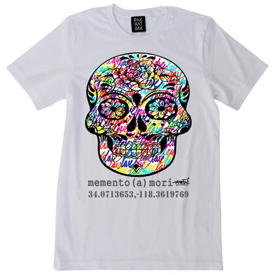 Unisex White T-shirt "memento (a) mori" by Ruben Rojas